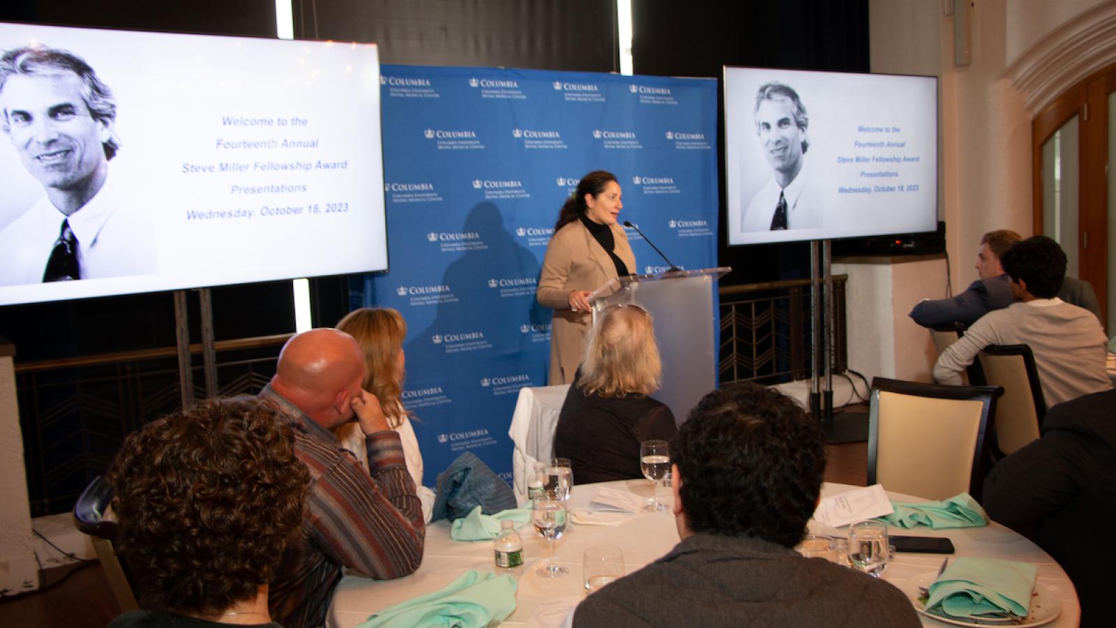 Dr. Marina Catallozzi introducing Steve Miller fellowship awardees